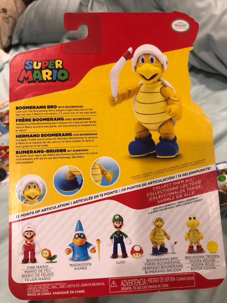 World of Nintendo: Super Mario: Boomerang Bro with Boomerang - Jakks Pacific (Super Mario) action figure collectible - Main Image 2