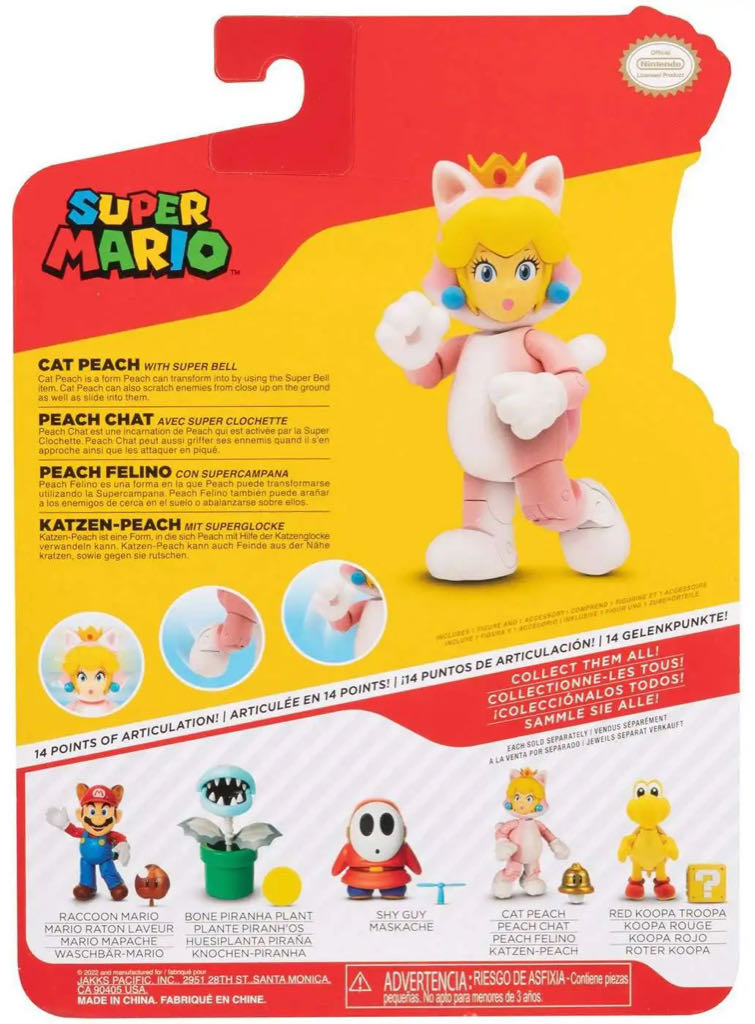 World of Nintendo: Super Mario: Cat Peach - Jakks Pacific (Super Mario) action figure collectible - Main Image 2