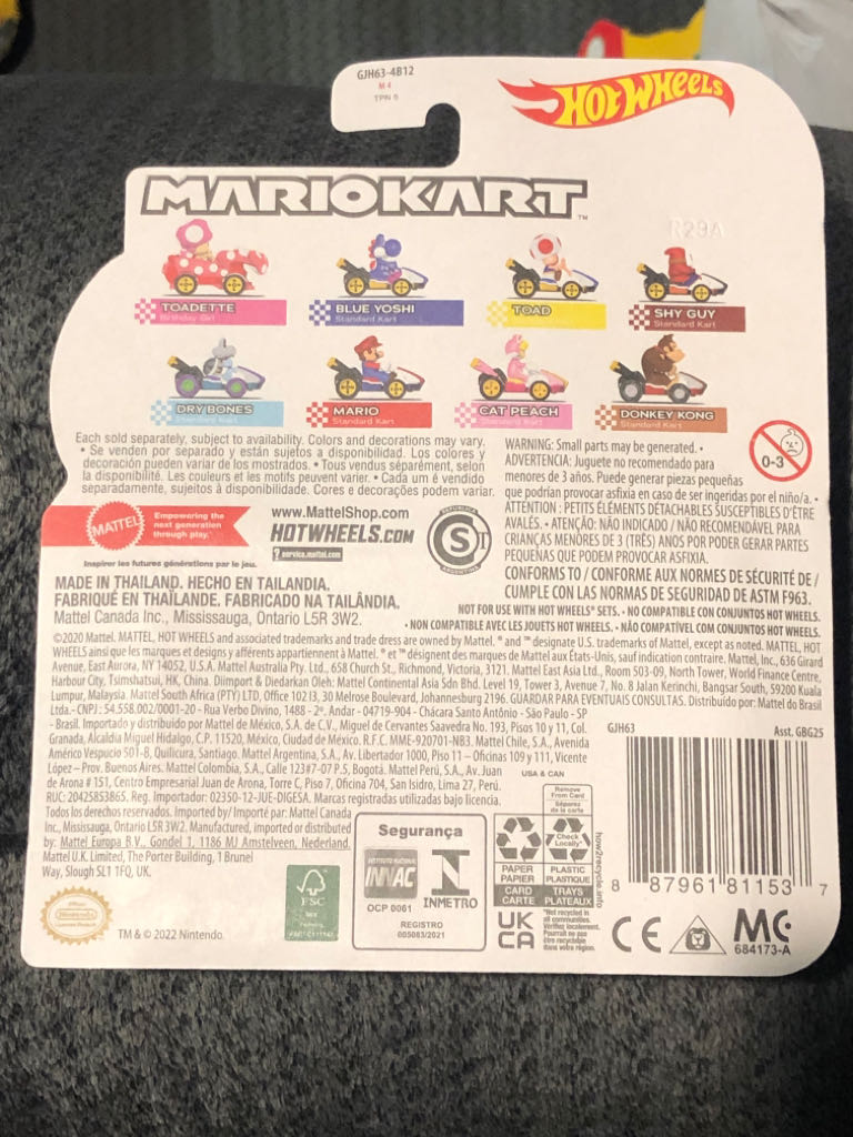 Hot Wheels: Mario Kart: Toad (Standard Kart) - Mattel (Hot Wheels) (Mario Kart) action figure collectible - Main Image 2