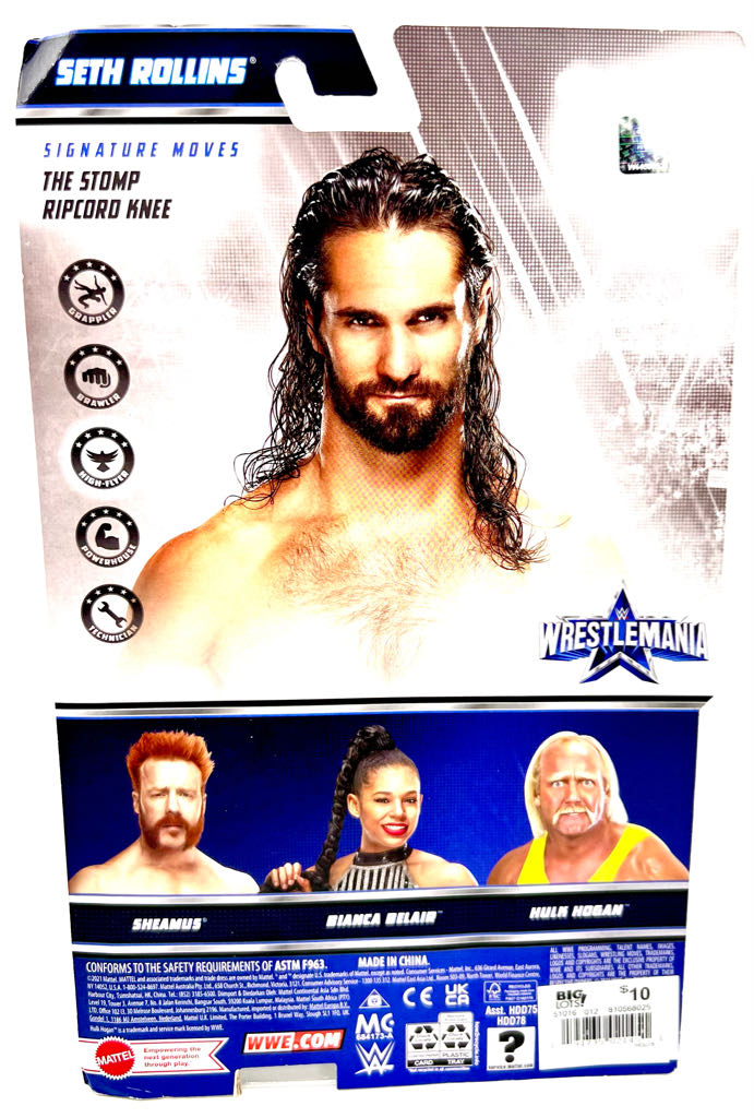 Seth Rollins - Mattel Wwe (WWE Basic Wrestlemania 37) action figure collectible [Barcode 194735021383] - Main Image 2