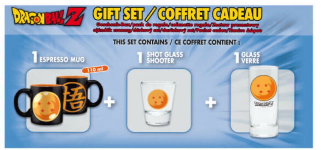 Set DBZ Glass 29cl + Shot Glass + Mini Mug - Goodies Dragon Ball (Dragon Ball Z) action figure collectible [Barcode 3700789279563] - Main Image 2