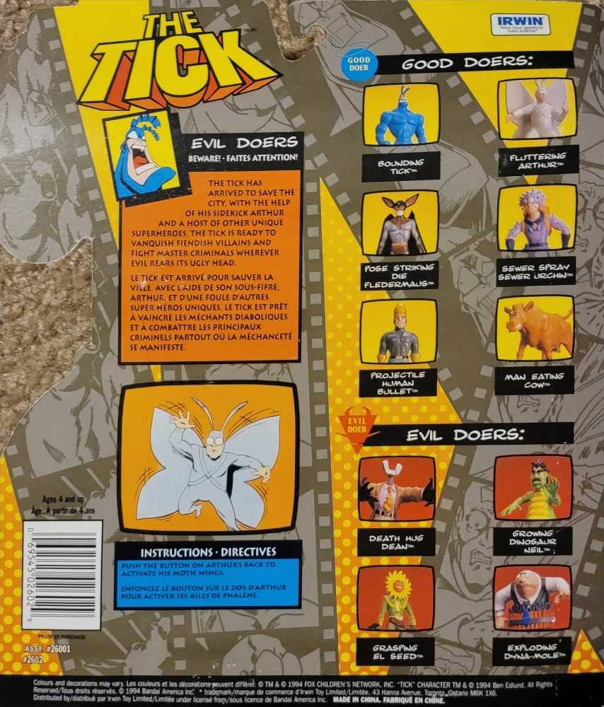 The Tick Fluttering Arthur 3.5 Inch Loose - Ban Dai (The Tick) action figure collectible [Barcode 069545026029] - Main Image 2