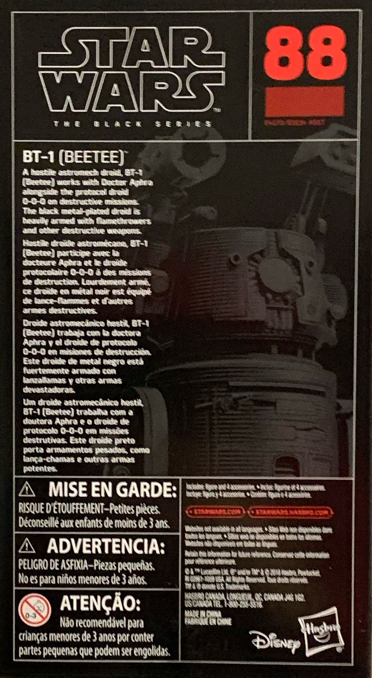 Red - #88 BT-1 (BeeTee) - Disney / Hasbro (Star Wars: The Black Series) action figure collectible [Barcode 630509793990] - Main Image 2