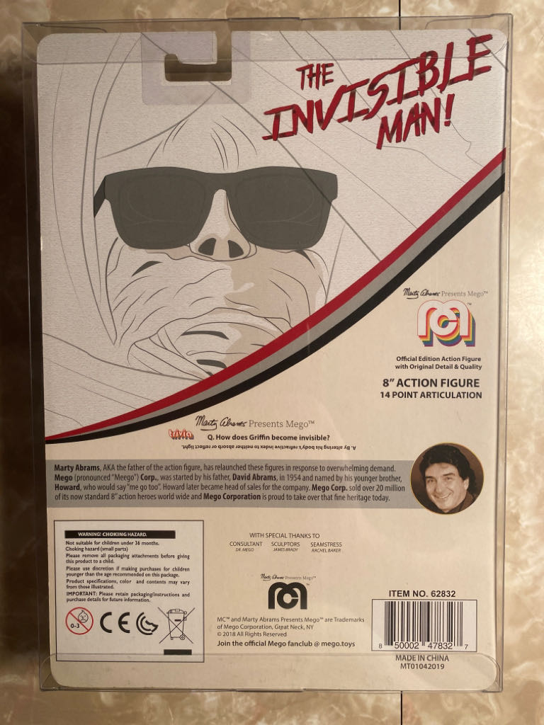 Mego: The Invisible Man - Glasses Variant - Mego Corp (Horror) action figure collectible - Main Image 2