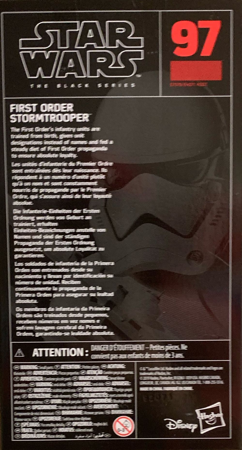 Red Box # 97 First Order Stormtrooper - Disney / Hasbro (Star Wars: The Black Series) action figure collectible [Barcode 630509867158] - Main Image 2