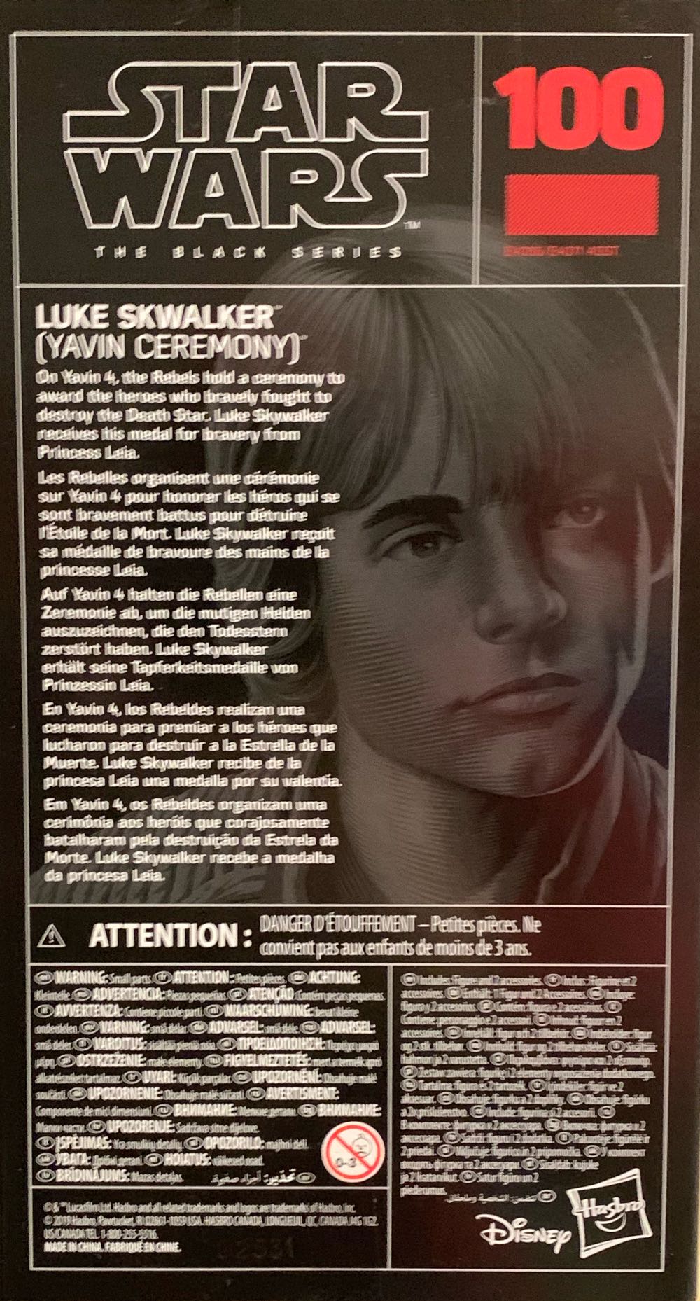 100 Luke Skywalker (Yavin Ceremony) - Hasbro (A New Hope) action figure collectible [Barcode 630509876525] - Main Image 2