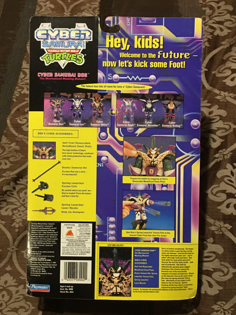 Cyber Samurai: Don “The Mechanized Mauling Mutant!” - Playmates Toys (TMNT Cyber Samurai) action figure collectible [Barcode 043377030041] - Main Image 2