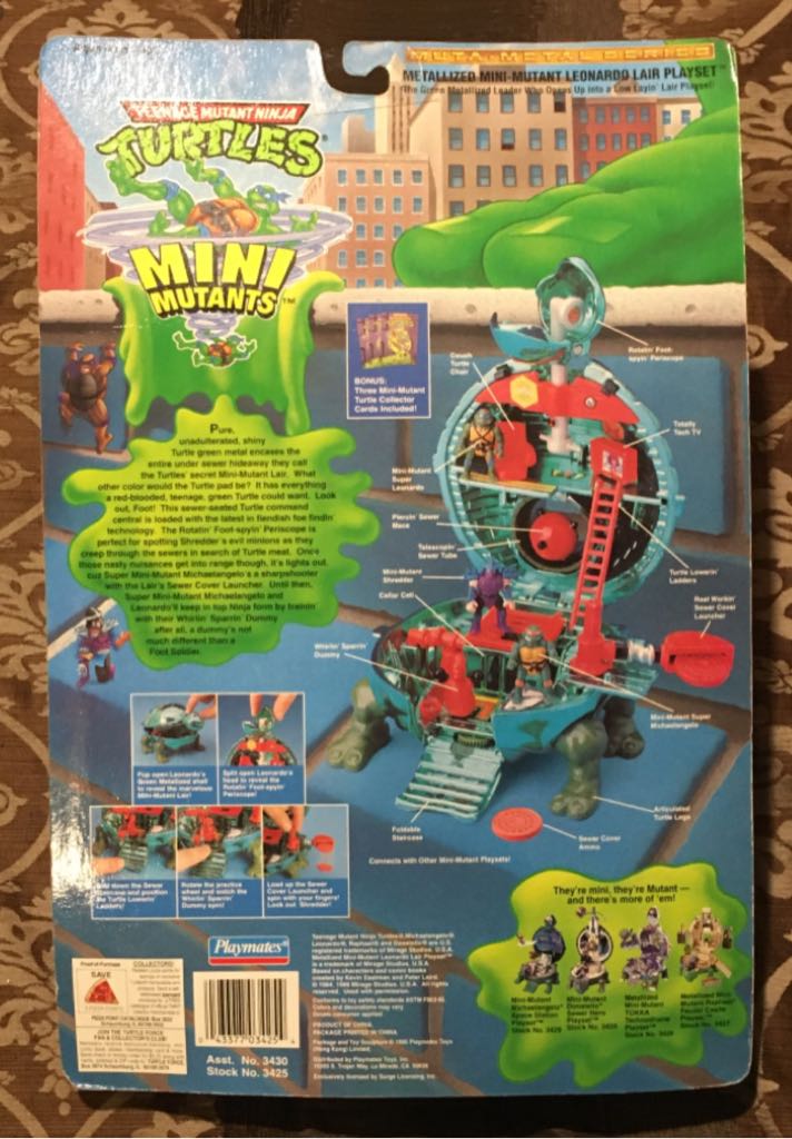 Mini Mutants Metallized Leonardo Lair - Playmates Toys (Teenage Mutant Ninja Turtles) action figure collectible [Barcode 043377034254] - Main Image 2