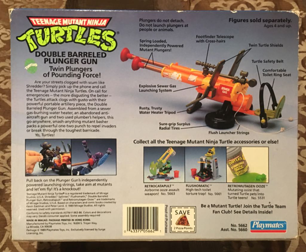Double Barrel Plunger Gun - Playmates Toys (Teenage Mutant Ninja Turtles) action figure collectible [Barcode 043377056621] - Main Image 2