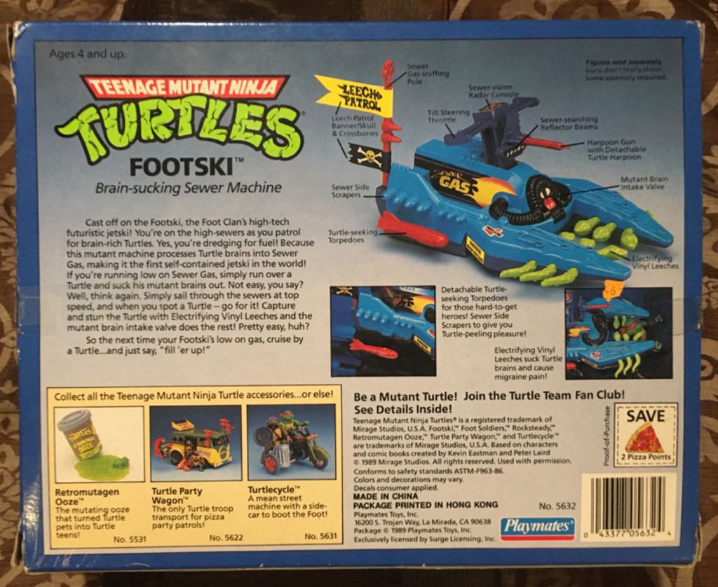 Footski - Playmates Toys (Teenage Mutant Ninja Turtles (1989)) action figure collectible [Barcode 043377056324] - Main Image 2