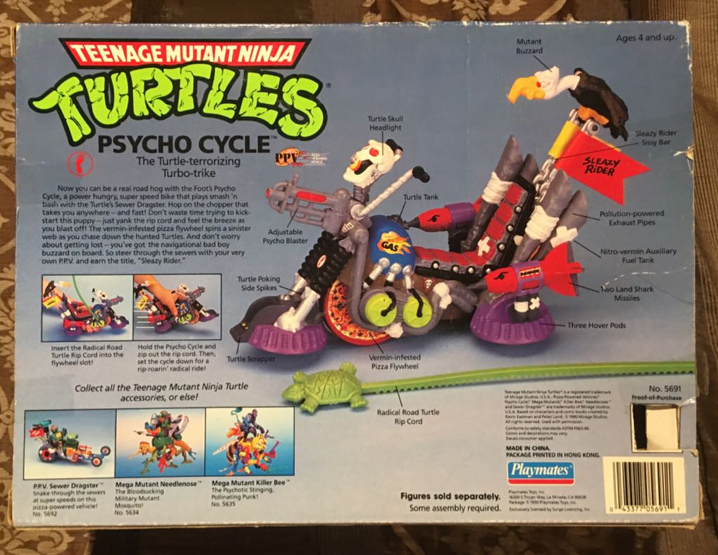 Psycho Cycle - Playmates Toys (Teenage Mutant Ninja Turtles (1990)) action figure collectible [Barcode 043377056911] - Main Image 2