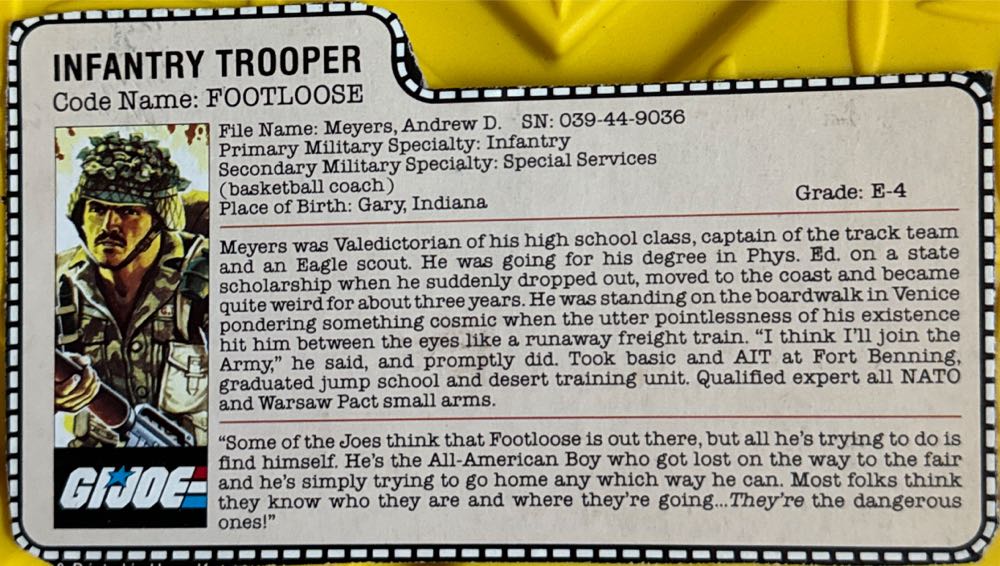 Footloose - Hasbro (G.I. Joe: A Real American Hero) action figure collectible [Barcode 038976064443] - Main Image 2