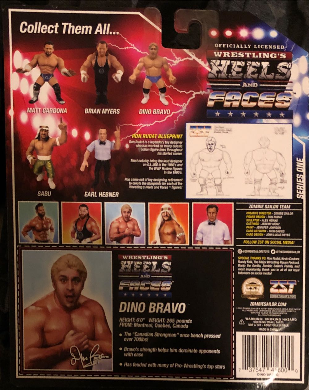 Dino Bravo - Zombie Sailor’s Toys (Heels And Faces Series 1) action figure collectible [Barcode 737547416000] - Main Image 2
