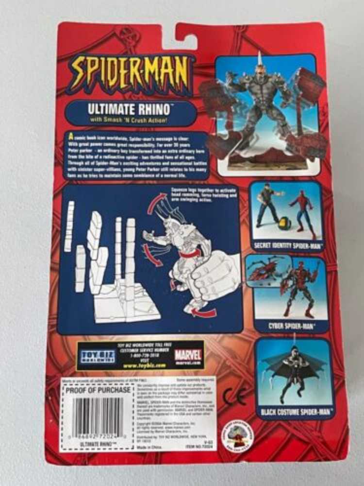 Toybiz Spider-Man Classics Ultimate Rhino Smash & Crush Toy Biz - Toy Biz (Marvel: Spider-man: 6”) action figure collectible [Barcode 086892720240] - Main Image 2