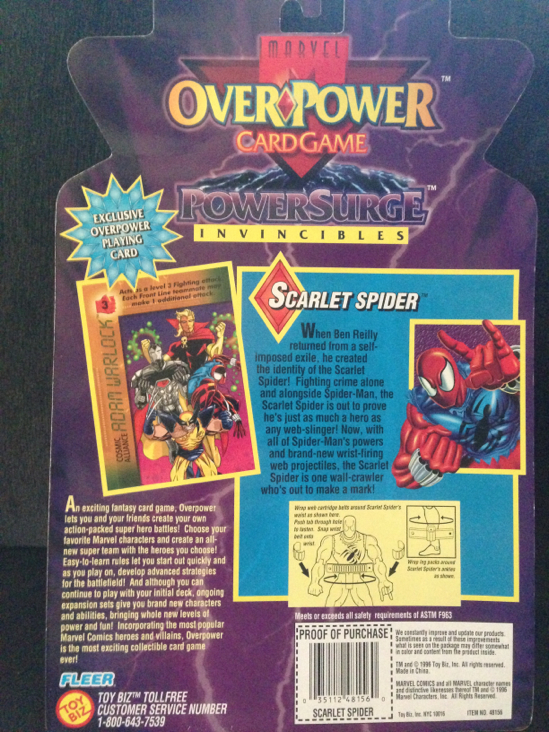 Scarlet Spider - Toybiz (Marvel OverPower Card Game) action figure collectible [Barcode 035112481560] - Main Image 2
