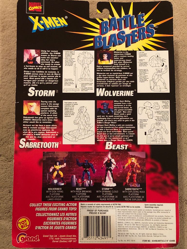 Battle Blasters Storm - Toybiz (X-Men Battle Blasters) action figure collectible [Barcode 035112434917] - Main Image 2