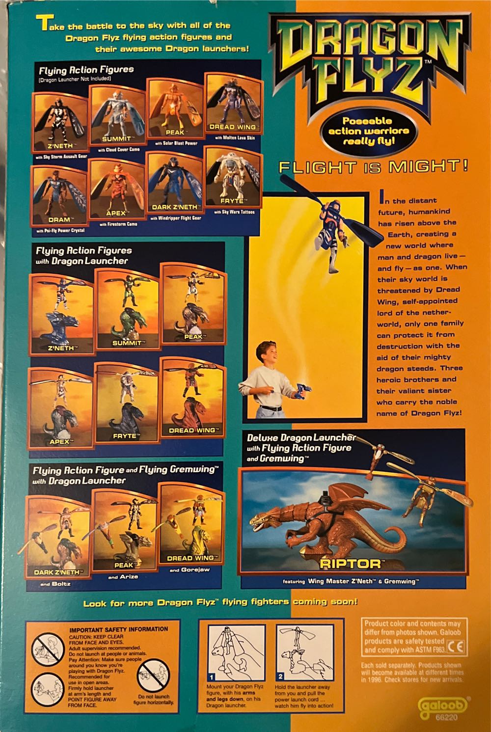 Dragon Flyz ’apex’ Launcher Flying Toy Galoob 66220 ...  action figure collectible [Barcode 047246662258] - Main Image 2