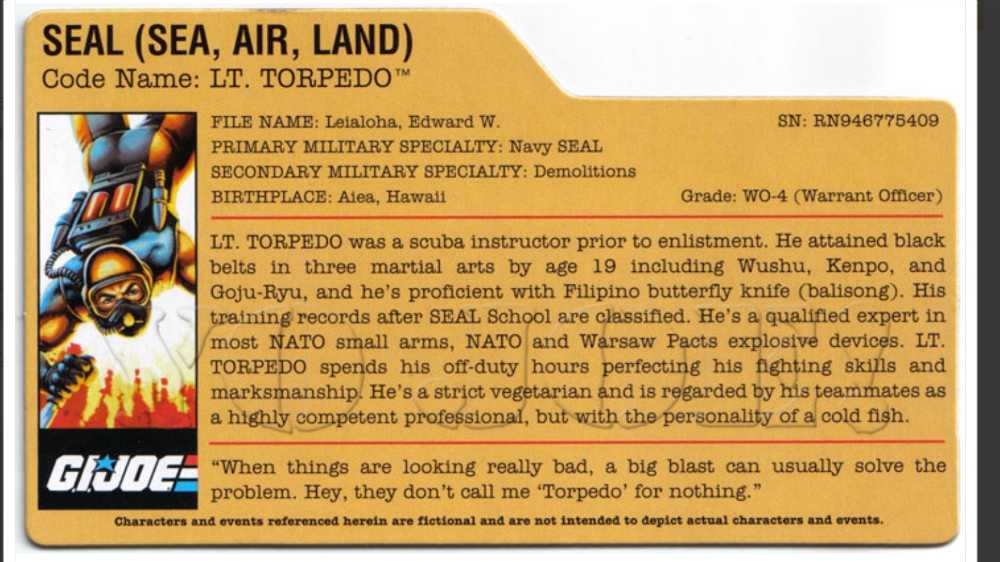 Torpedo   (GI Joe 25th Anniversary) action figure collectible - Main Image 3