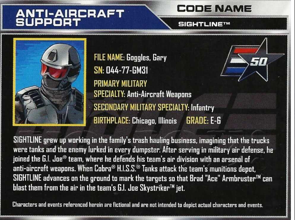 Sightline - Hasbro - G.I. Joe (GI Joe 50th Anniversary) action figure collectible - Main Image 3