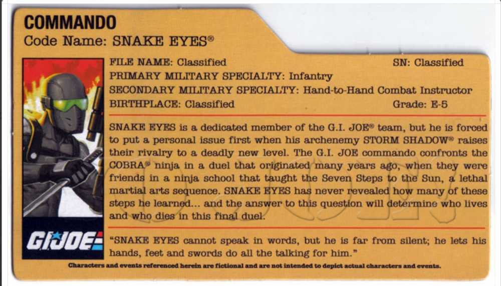 Snake Eyes V51 - Hasbro - G.I. Joe (GI Joe Resolute) action figure collectible - Main Image 3