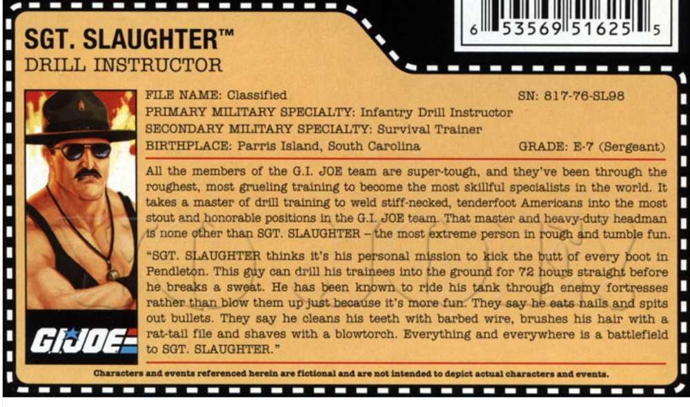 Sgt Slaughter V6 - Hasbro - G.I. Joe (GI Joe Convention Exclusive) action figure collectible - Main Image 4