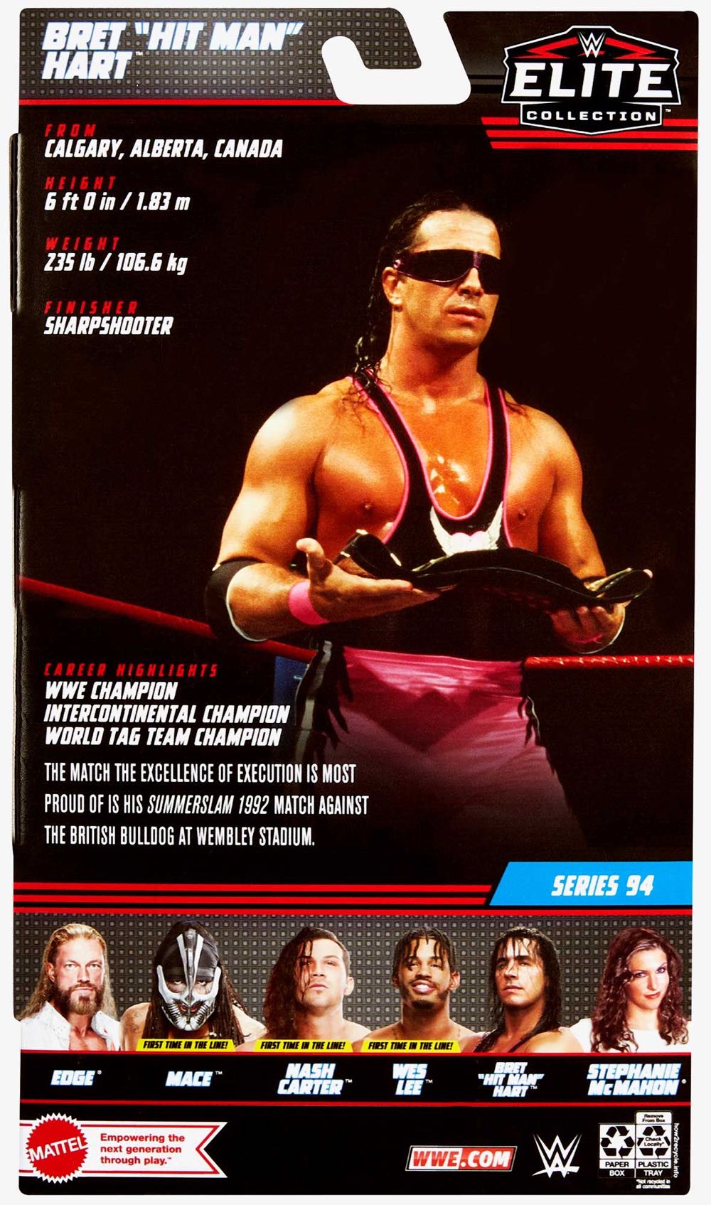 Bret Hart - WWE Mattel (WWE Elite Series 94 (2022)) action figure collectible - Main Image 2