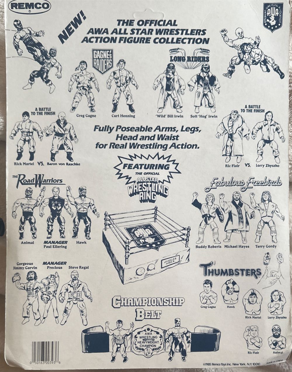 Awa All Star Wrestlers Tag Team Jimmy Garvin & Steve Regal Moc Remco Figures  action figure collectible [Barcode 050163003936] - Main Image 2
