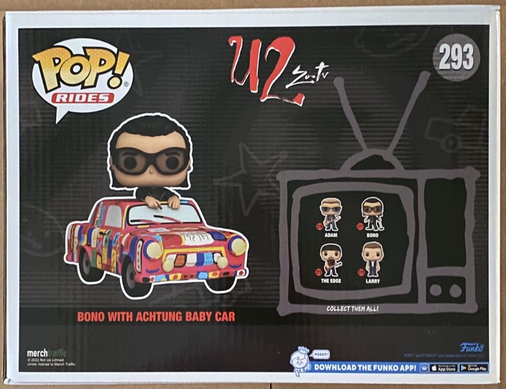 Pop! Rides (U2): #293 Bono With Achtung Baby Car - Funko (U2 Zoo TV) action figure collectible [Barcode 889698640312] - Main Image 3