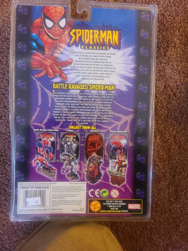 Toybiz Spider-man Classics Series II Spider-man With Lizard Display Stand - Toy Biz (Spider-man Classics) action figure collectible [Barcode 035112470922] - Main Image 2