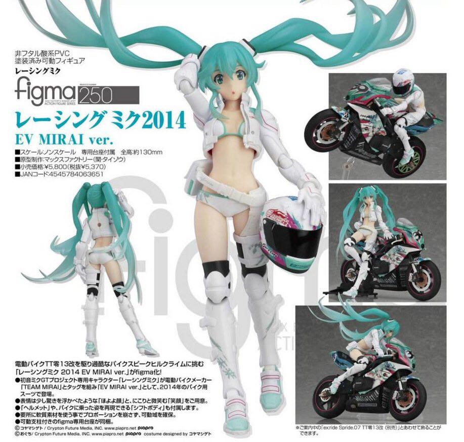 Figma (250): Vocaloid, Hatsube Miku - Racing Miku (2014:EV Mirai Ver.) - Max Factory / Good Smile Company (Figma Action Figure Series) action figure collectible - Main Image 2