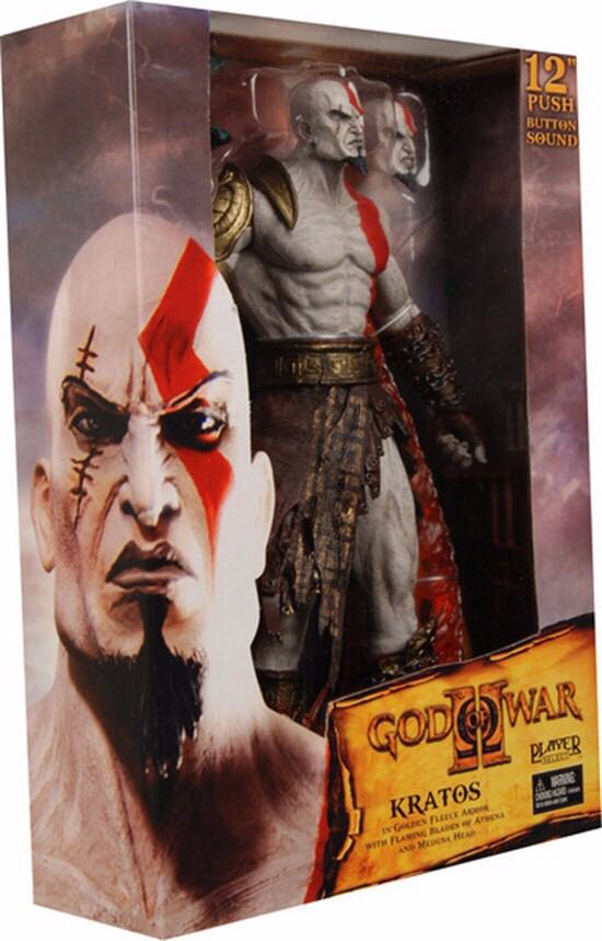 God of war 2: Kratos - With Flaming Blades & Medusa Head (Golden Fleece Armor Ver.) - Neca (Player Select) action figure collectible - Main Image 2