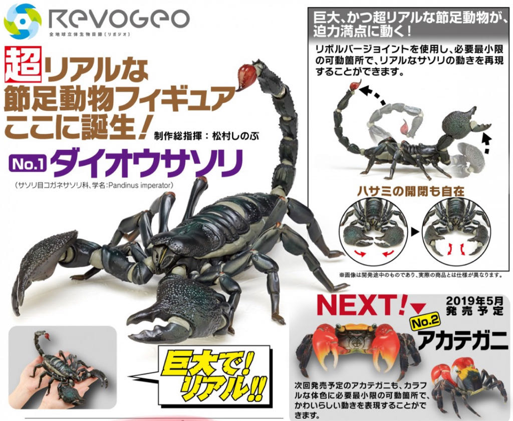 Revoltech RevoGeo (Series No.01): Pandinus Imperator - Emperor Scorpion - Kaiyodo (Legacy of Revoltech) action figure collectible [Barcode 4537807170002] - Main Image 2