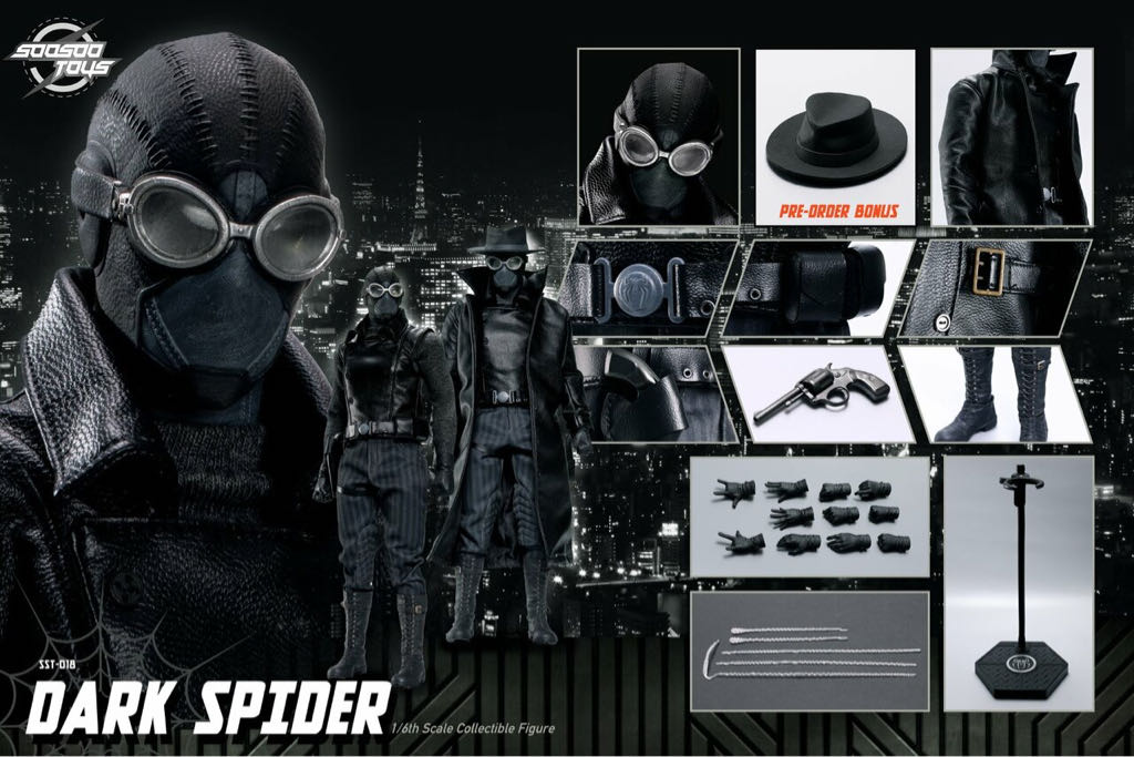 1:6 Scale (SST018): Dark Spider - Spider-Man Noir - Soosoo Toys (1/6 Scale Collectible Figure) action figure collectible - Main Image 2
