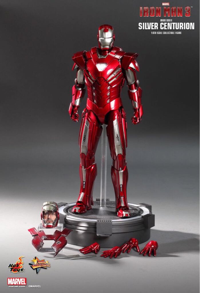 H.T. Mark 33 (XXXIII) (Silver Centurion) (Iron Man 3) - Hot Toys (Sixth Scale Figure) action figure collectible - Main Image 2