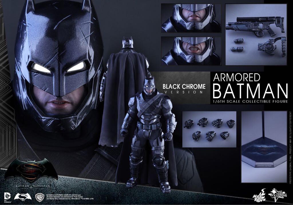 6th Scale (MMS356): Batman Vs. Superman, Dawn Of Justice - Armored Batman (Black Chrome Ver.) - Hot Toys (Sixth Scale Figure) action figure collectible - Main Image 2