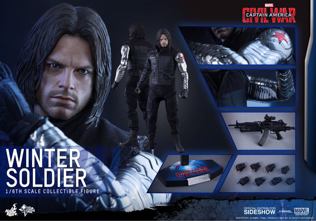 6th Scale (MMS351): Captain America, Civil War - Winter Soldier - Hot Toys (Sixth Scale Figure) action figure collectible - Main Image 2