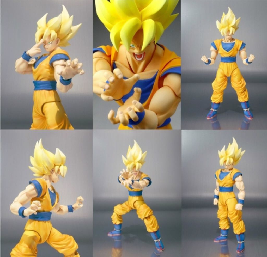 S.H.Figuarts: Dragon Ball Z (Kai) - Son Gokou (Super Saiyan Ver.) - Bandai/Tamashii Nations (Simple Style & Heroic Action.) action figure collectible - Main Image 2