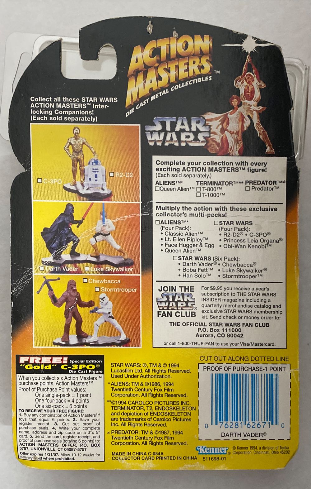 Action Masters - Darth Vader - Kenner (Action Masters) action figure collectible [Barcode 076281626710] - Main Image 2