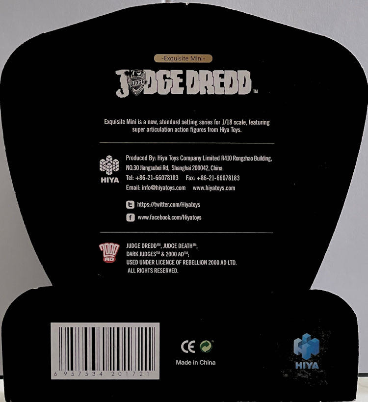 Judge Dredd 2000 A.D. Judge Fear - HIYA Toys (JUDGE DREDD) action figure collectible [Barcode 6957534201721] - Main Image 2