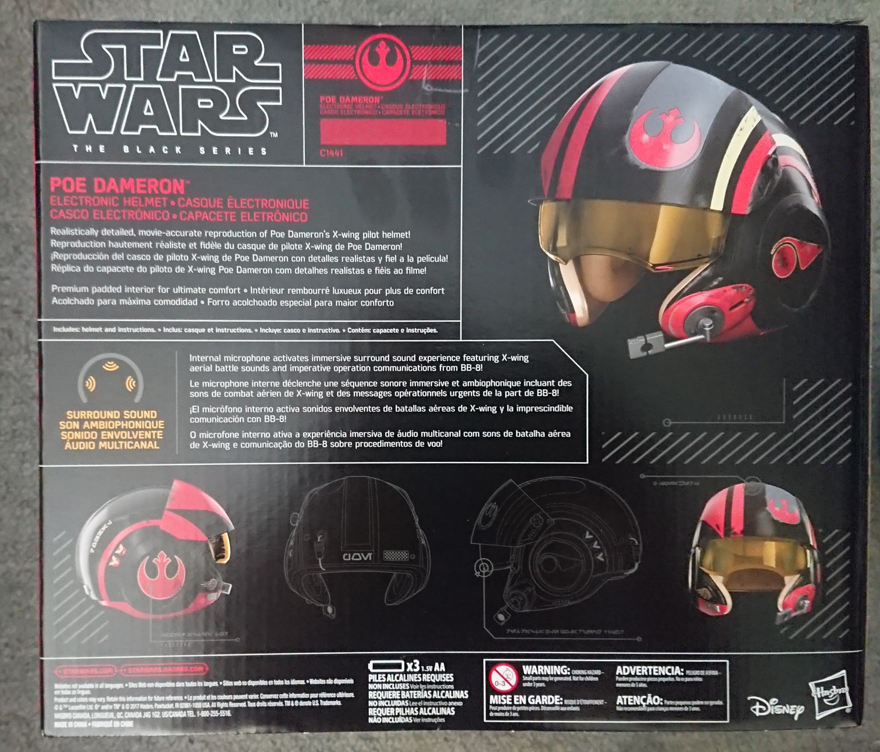 Poe Dameron X-wing Helmet - Hasbro (The Black Series Helmet) action figure collectible - Main Image 2