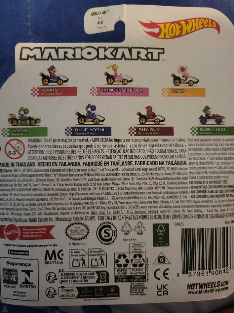 Blue Yoshi Standard Kart - Mattel (Hot Wheels Mario Kart) action figure collectible [Barcode 887961908428] - Main Image 4