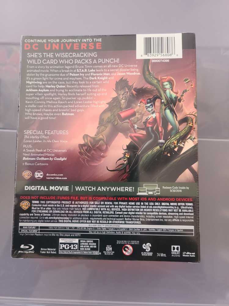 Blu-ray/DVD Batman & Harley Quinn Deluxe Edition Blu-ray Dvd Ultraviolet Combo With Harley Quinn Mini Fig  action figure collectible [Barcode 883929568086] - Main Image 2