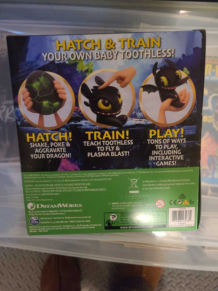 Toothless Toy Interactive Dreamworks How To Train Your Dragon Toothless Baby Dragon Toy 6046182  action figure collectible [Barcode 778988174869] - Main Image 3