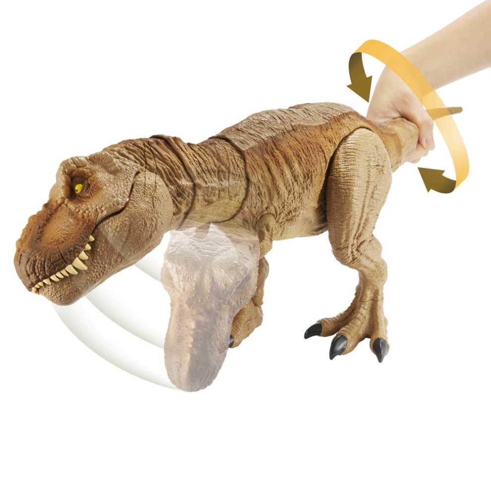 Mattel Jurassic World Camp Cretaceous Epic Roarin’ Tyrannosaurus Rex Large Action Figure Primal Attack Feature Sound Realistic Shaking Movable Joints; Ages 4 Years & Up  action figure collectible [Barcode 887961817577] - Main Image 4
