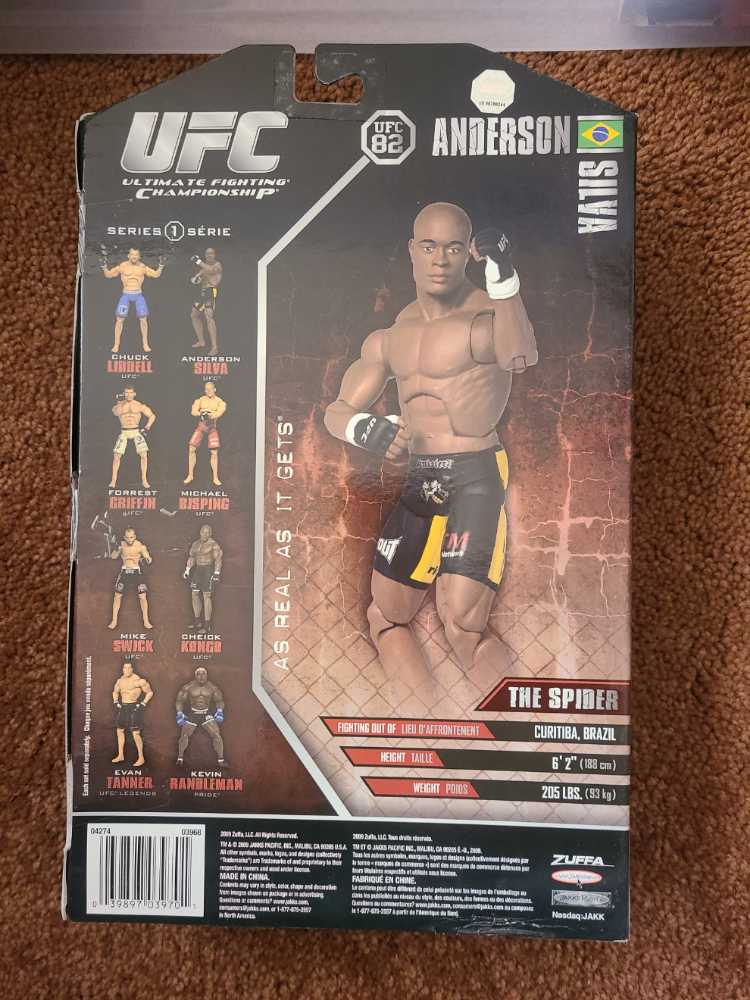 Jakks Pacific UFC Collection Anderson (The Spider) Silva  action figure collectible [Barcode 039897039701] - Main Image 2
