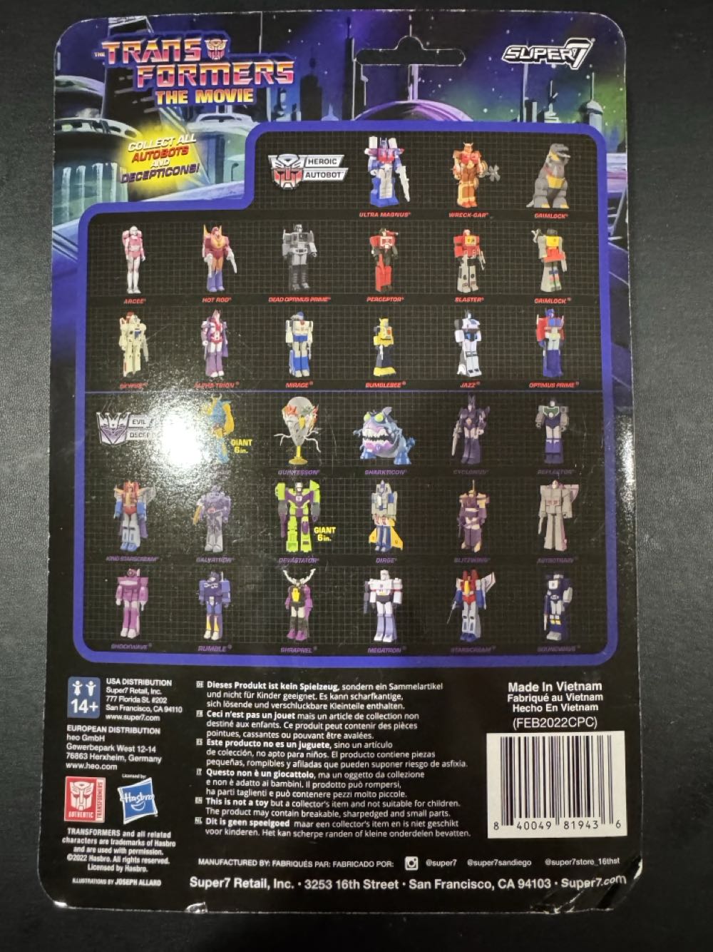 Transformers - Super 7 - Reaction - Wreck-Gar - Super7 (The Transformers: The Movie) action figure collectible [Barcode 840049819436] - Main Image 2