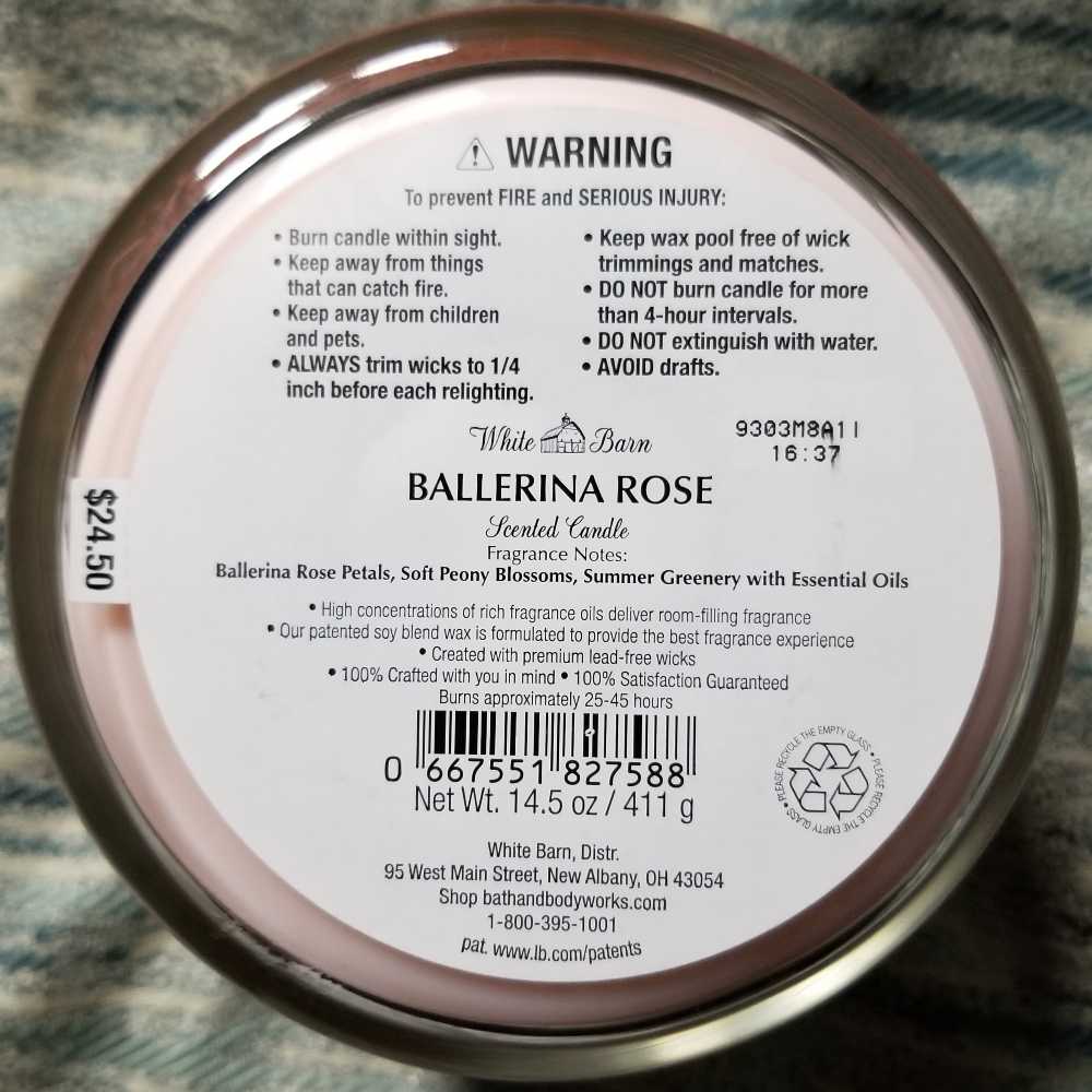 CANDLE: Valentine’s Day Bath & Body Works Ballerina Rose 2019 - Bath & Bodyworks Candle (Valentine’s Day Candles) action figure collectible [Barcode 667551827588] - Main Image 2