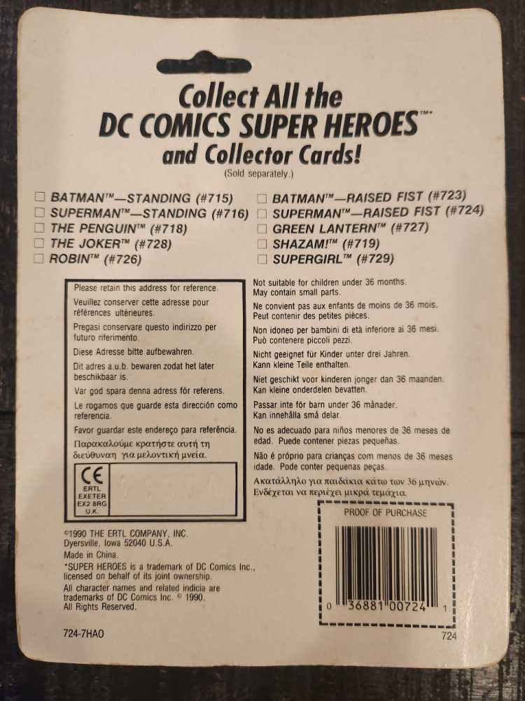 Superman (Raised Fist) - Ertl (DC Comics Super Heroes: Diecast Metal Figures w/Card) action figure collectible [Barcode 036881007241] - Main Image 2