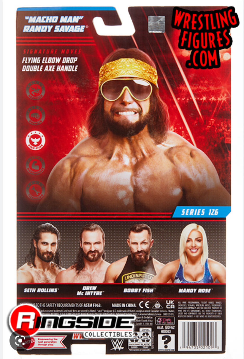 Macho Man Randy Savage - WWE Mattel (WWE Basic (2022) Series 126) action figure collectible - Main Image 2