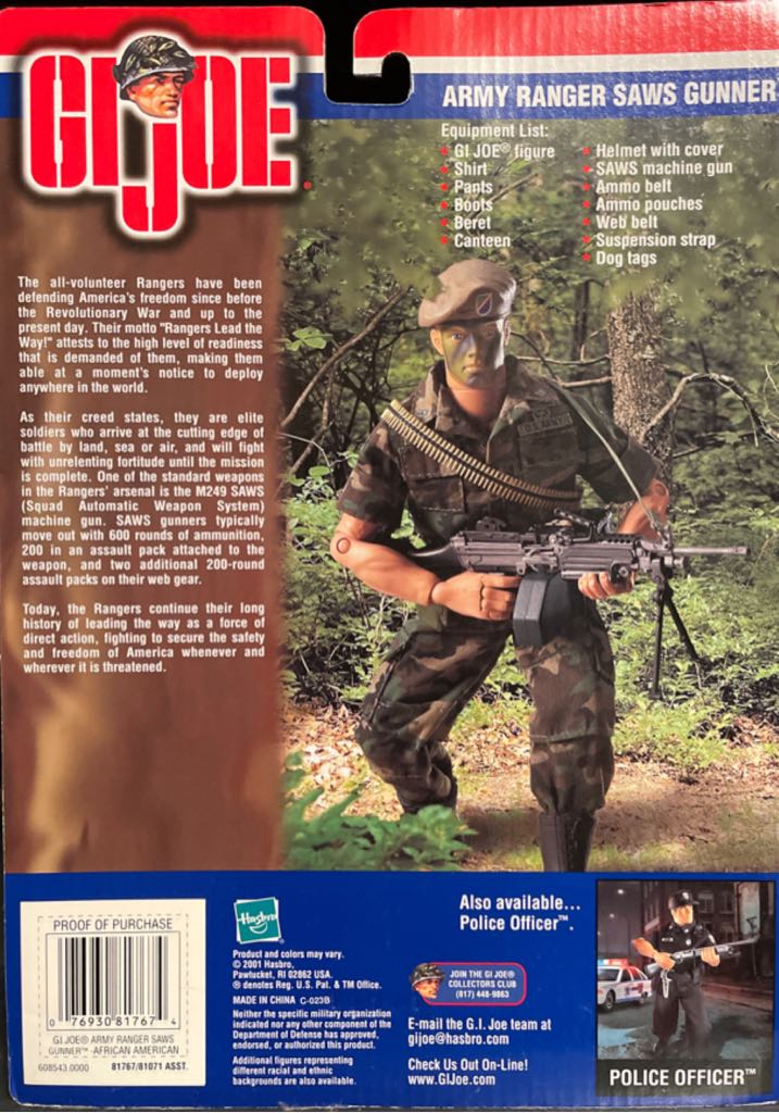 Army Ranger Saws Gunner - Hasbro (G.I. Joe Classified) (Army) action figure collectible [Barcode 076930817674] - Main Image 2
